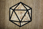 oak D20 icosahedron dice tray marquetry