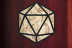 paduk D20 icosahedron dice tray marquetry